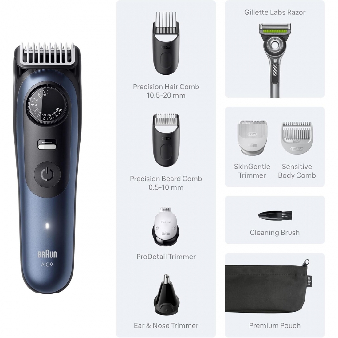Braun Series 9 All-in-one 9530 Electric Shaver Trimmer Kit - Deep Blue