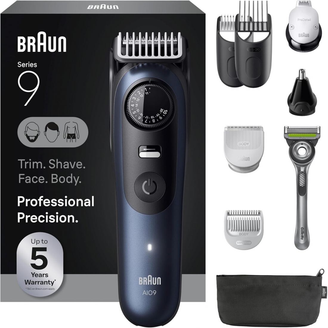 Braun Series 9 All-in-one 9530 Electric Shaver Trimmer Kit - Deep Blue