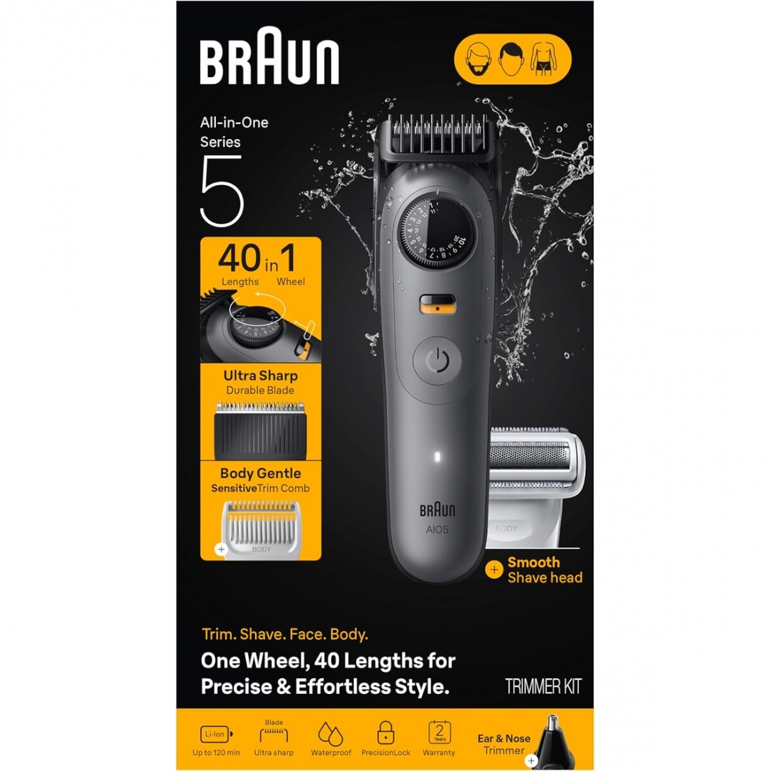 Braun Series 5 All-in-one 5510 Electric Shaver Trimmer - Moonstone Gre