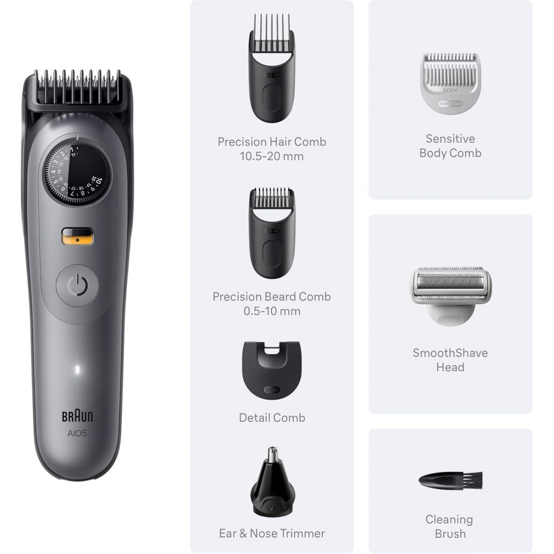 Braun Series 5 All-in-one 5510 Electric Shaver Trimmer - Moonstone Gre