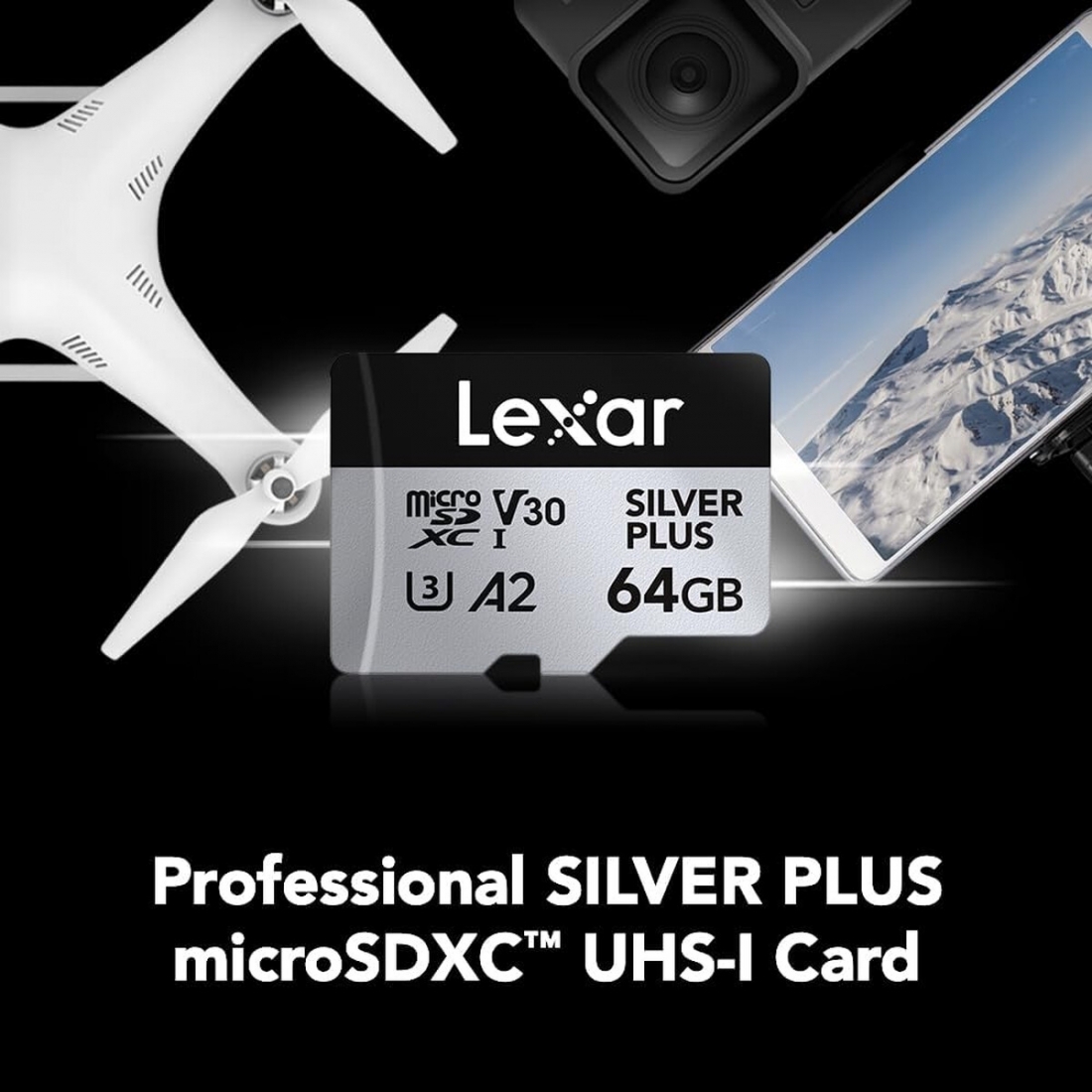 Lexar 64GB MicroSHXC UHS-I Silver Plus Professional