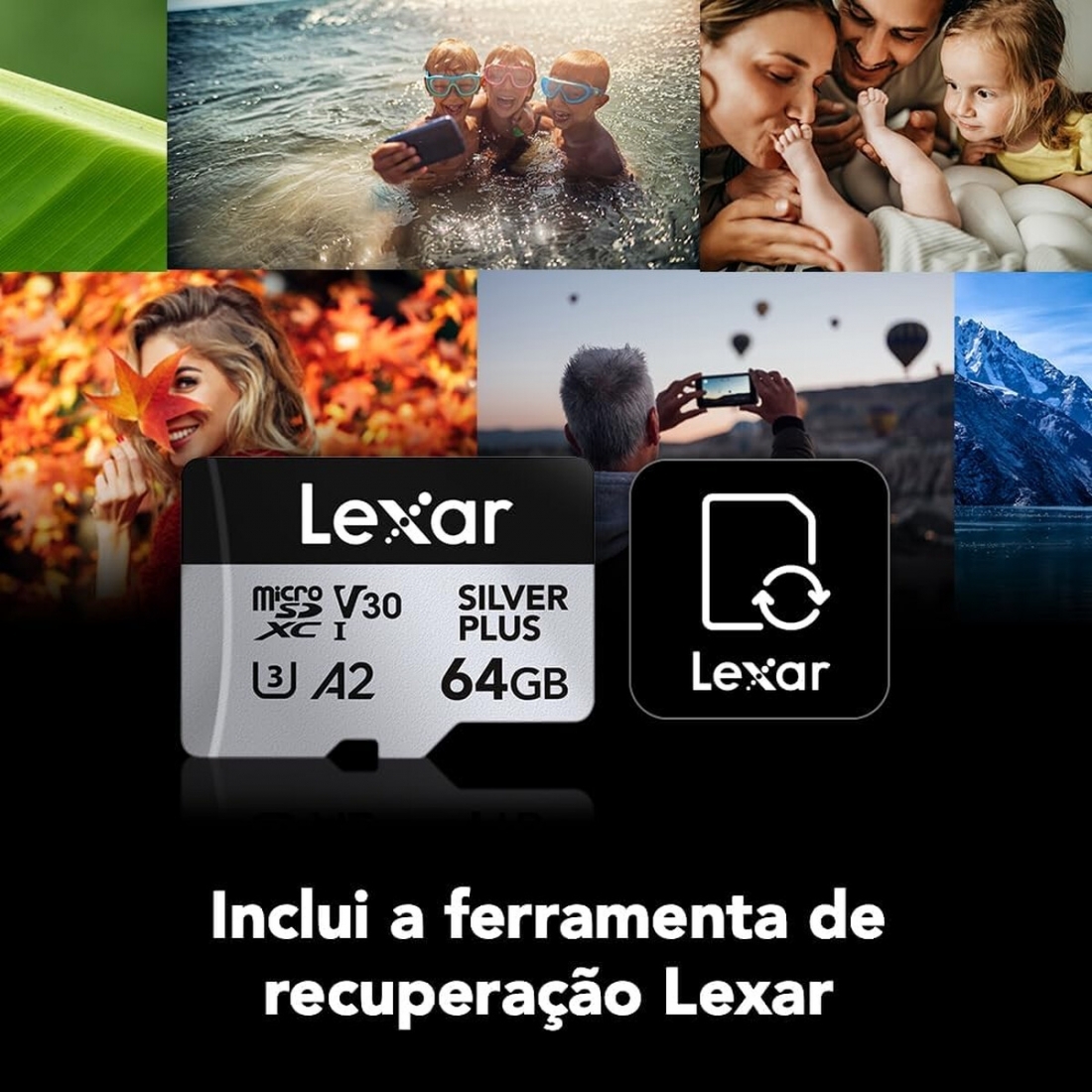 Lexar 64GB MicroSHXC UHS-I Silver Plus Professional