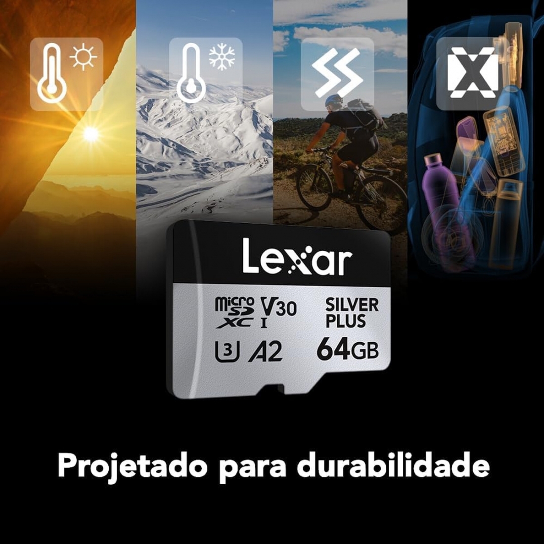 Lexar 64GB MicroSHXC UHS-I Silver Plus Professional